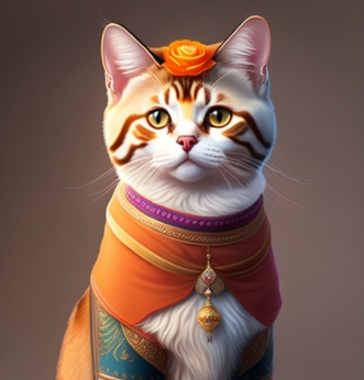 a realistic cat dressed as a hindu.jpg